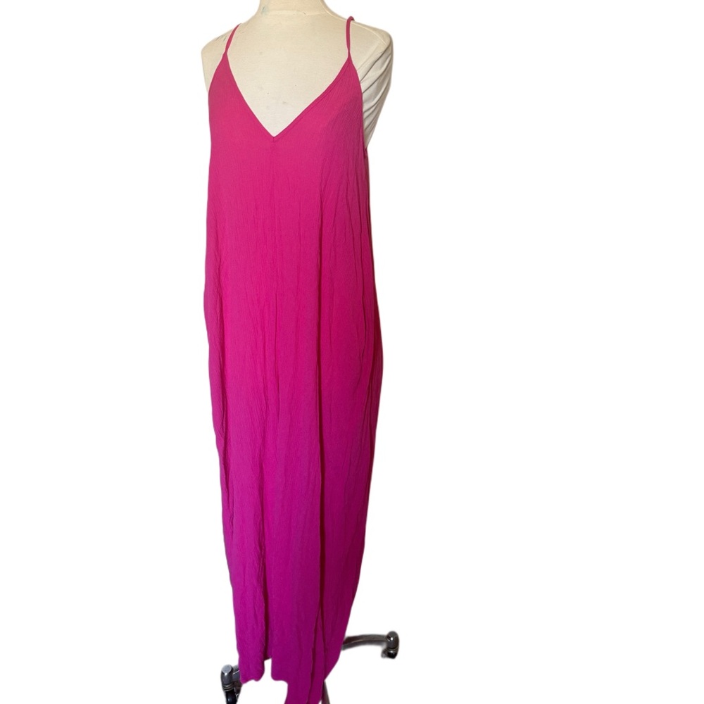 New Nordstrom treasure and bond long Pink Sleeveless V-Neck maxi dress Sz small